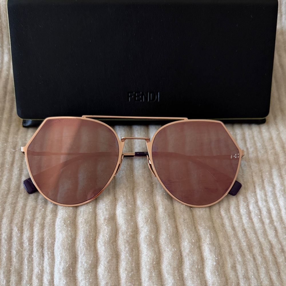 Fendi Pink-Tinted Sunglasses with Rose Gold Frame
